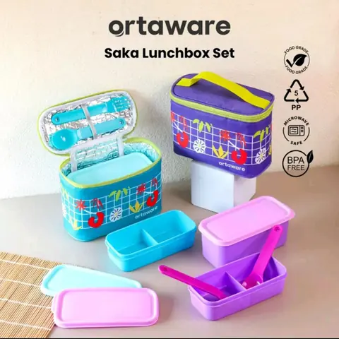 ORTAWARE - Ortaware Saka Lunchbox Set 600mL & 350mL Tas Thermal BPA Free stylish & Aesthetic