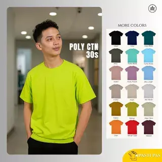 Kaos Polos Pria Wanita 30s Lengan Pendek ( Dengan Handfeel Katun 100% Polyester 30s )
