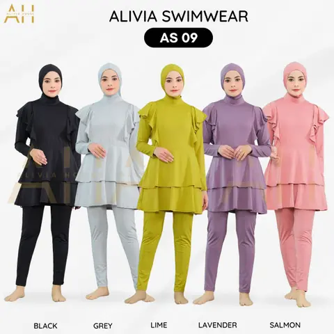 Alivia House - ALIVIA SWIMWEAR AS09 Baju Renang Muslimah Dewasa Swimwear Muslimah Baju Renang