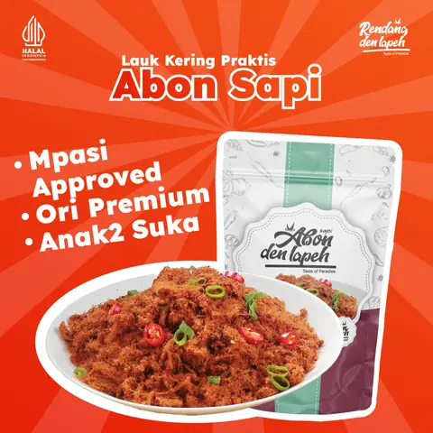 Rendang Den Lapeh - Abon Sapi Premium / Enak Kualitas Super Asli Original