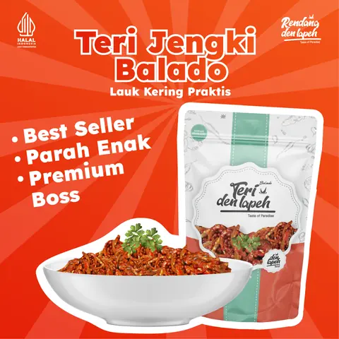 Rendang Den Lapeh - Teri Jengki Balado / Teri Nasi Plastik Vakum
