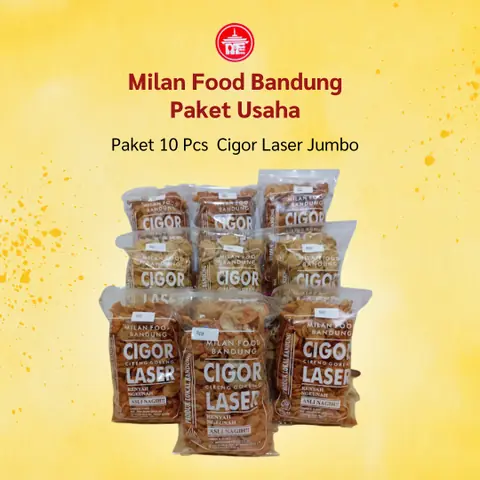 Milan Food Bandung - Paket Usaha 10 pcs Cigor Laser Jumbo Snack Makanan Ringan 200gr
