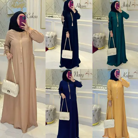 Khisna collection - Gamis abaya bestseller terompah desain yang menarik ada renda terompa