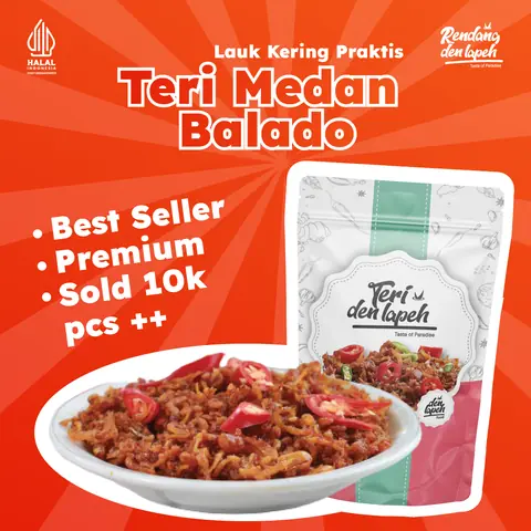 Rendang Den Lapeh - Teri Kacang Balado /Teri Nasi Medan Plastik Vakum