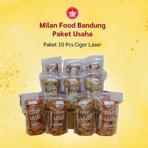 Milan Food Bandung - Paket Usaha 10 pcs (New) Cigor Laser Snack Makanan Ringan 90 gr