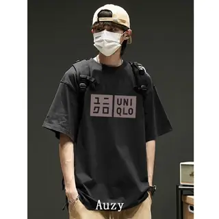 AUZY Hitam Jepang Trendi kaos pria wanita atasan Lengan Pendek T-shirt skena baju oversize t shirt distro original 100% 9.22