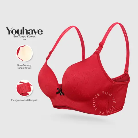 Youhave - Youve YouHave BH Wanita Premium Bra Wanita Semi Seamless Busa Tipis Tanpa Kawat 100099