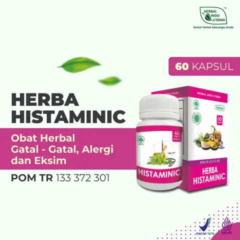 Herbal Indo Utama - HERBA HISTAMINIC Obat Herbal Gatal Gatal Herbal Indo Utama isi 60 Kaps