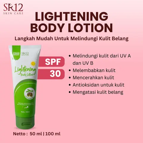 SR12 Lightening Body Lotion SPF 30 PA++ Mencegah Kulit Belang