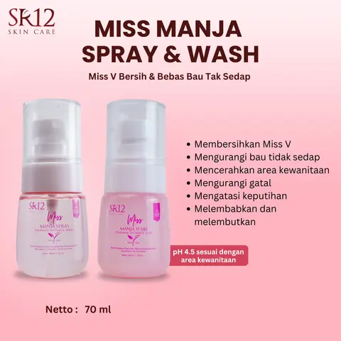 SR12 Miss Manja Wash Dan Spray Mengatasi Bau Tak Sedap Keputihan Dan Gatal-Gatal