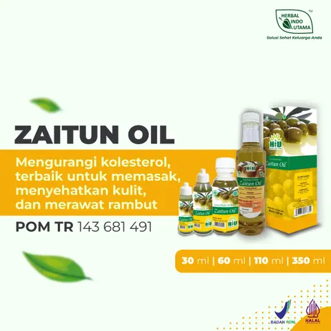 Herbal Indo Utama - ZAITUN OIL Minyak Zaitun Olive Oil Minyak Sehat Berbagai Manfaat
