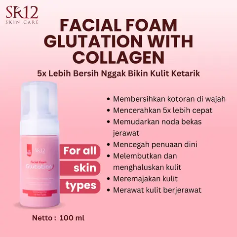 SR12 Facial Foam Glutation With Collagen 5x Mencerahkan