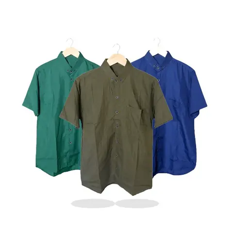 MALLVOSE - KEMEJA PRIA LENGAN PENDEK POLOS DEWASA PREMIUM