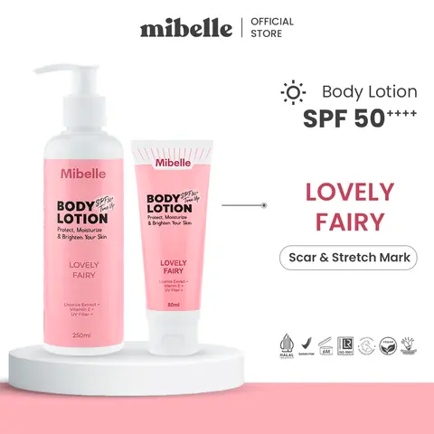 Mirelle X Mibelle Body Lotion SPF 50++++ mencerahkan dan mengatasi berbagai permasalahan kulit