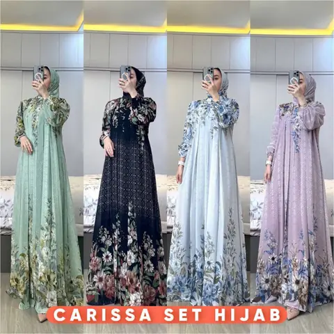 Khisna collection - Gamis set hijab Carissa drees terbaru wanita kekinian