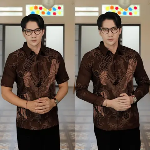 Kois Batik - Kemeja batik pria terbaru motif soang mahogany