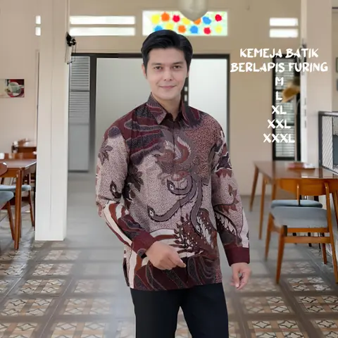 Kois Batik - Kemeja batik berlapis furing mahogany motif sukmajati