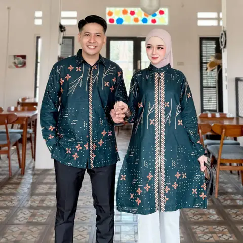 Kois Batik - Batik coupel pria dan wanita dapat dibeli terpisah kemeja tunik motif anjani emerland