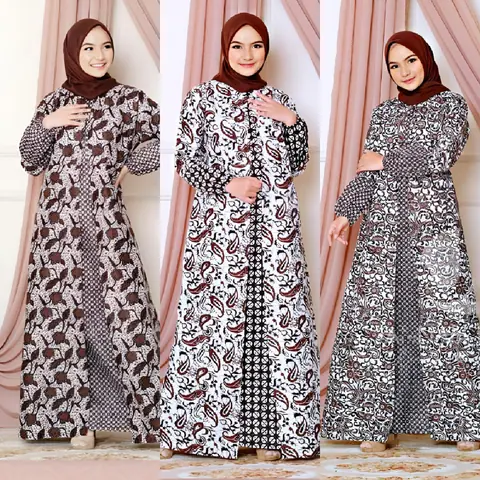 Kois Batik - Gamis cardy cantik muslim syari modern kekinian