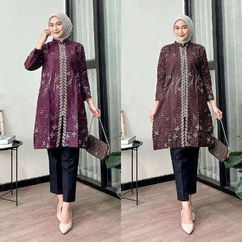 Batik Alfin - Baju Batik atasan wanita muslim motif Anjani moderen terbaru nyaman di pakai