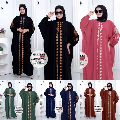 Batik Alfin - New baju kaftan mariyam model kekinian terbaru baju wanita muslim