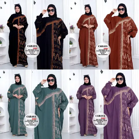 Batik Alfin - Baju wanita muslim kaftan Cahaya model kekinian terbaru nyaman di pakai