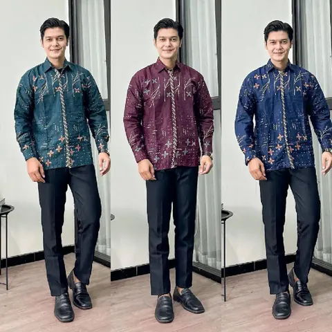 Batik Alfin - Kemejan Batik pria dewasa Lengan panjang motif Anjani modern terbaru bagus banget