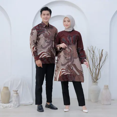 Kois Batik - Batik New Baru Atasan coupel kemeja tunik dapat dibeli terpisah motif sukmajati