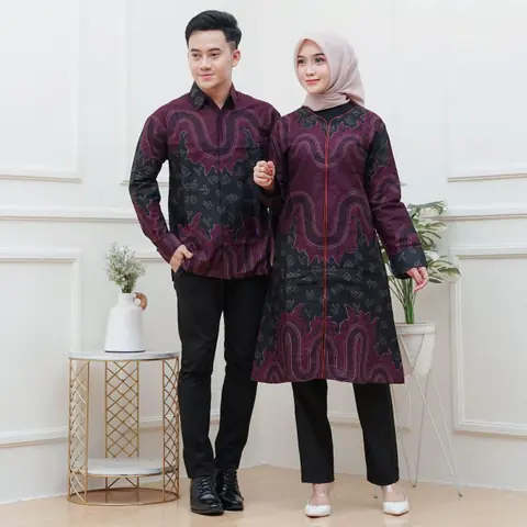 Kois Batik - Atasan Batik Coupel Pria Dan Wanita Tunik Kemeja Dapat Dibeli terpisah motif airlangga