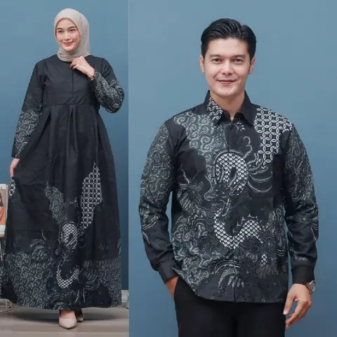 Kois Batik - Batik Sarimbit Kemeja Dan Ganis Dapat Dibeli terpisah new motif nogo gede hitam