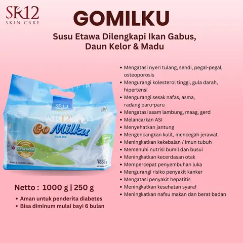 SR12 Gomilku Susu Kambing Etawa Dilengkapi Daun Kelor Madu Ikan Gabus Sachet