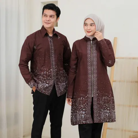 Batik Alfin - Baju Atasan Couple boleh Di pisah motif satena model kekinian terbaru