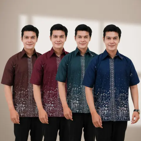 Kois Batik - Baju Batik Pria Kekinian Simpel Modern Lengan Pendek Terbaru Motif sutena
