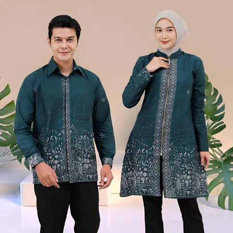 Kois Batik - Atasan Sarimbit Batik Pria Dan Wanita Bisa Dipisah Terbaru Motif sutena emerland