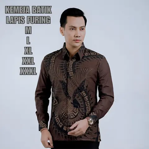 Kois Batik - Kemeja PrianDewasa Batik Berlapis Furing Sangat Nyaman Dipakai Motif gagak coklat