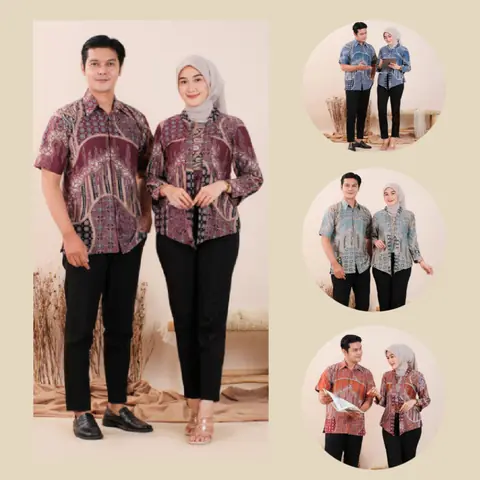 Kois Batik - Atasan Batik Modern Model Kebaya Blouse Dan Hem Bisa Dipisah Coupel Motif florn