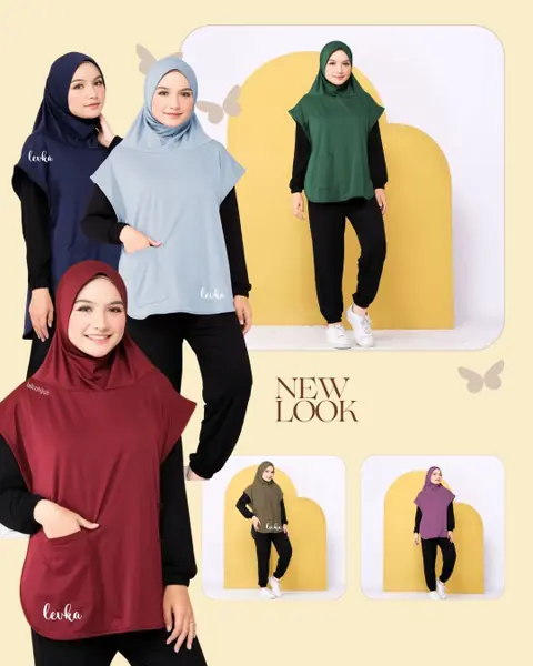 Leika - HIJAB ROMPI POCKET SPORTY DEWASA JILBAB OLAHRAGA PREMIUM