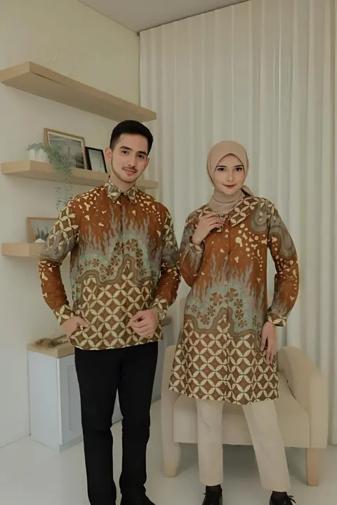 Kois Batik - Atasan Batik Coupel Kondangan Kantor Kerja Kemeja Dan Tunik Bisa Dipisah Motif ayla cojlat