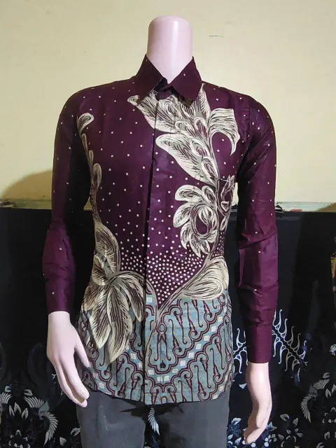Kois Batik - Kemeja Batik Pria Baju Kerja Kantor Modern Kondangan Motif bunga ag