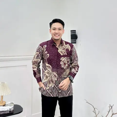 Batik Alfin - Kemejan batik pria dewasa motif Daun seno modern terbaru bagus banget