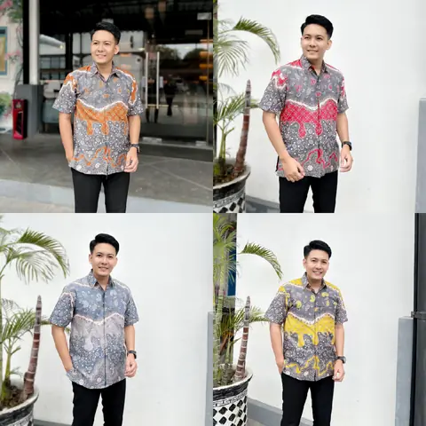 Batik Alfin - Kemejan Batik pria dewasa Lengan pendek motif bala bala modern terbaru bagus banget