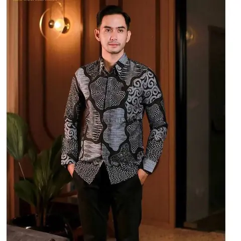 Batik Alfin - Baju batik kemejan lengan panjang motif Batu modern terbaru keren banget