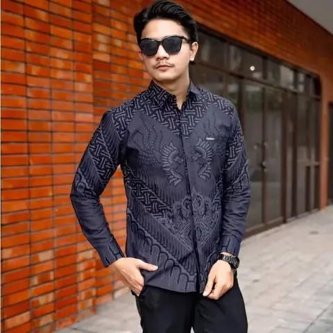 Batik Alfin - Kemejan Batik pria dewasa Lengan panjang motif Zizag model terbaru