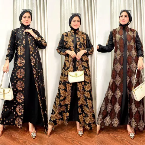 Kois Batik - Gamis batik premium kombinasi moscrepe buat acara resmi