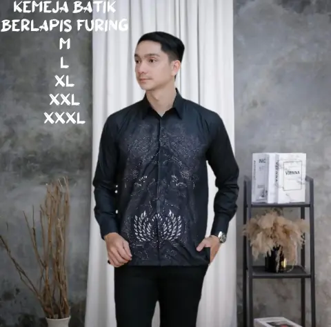 Kois Batik - Kemeja Batik Pria Berlapis Furing Modern Sangat Nyaman Dipakai Motif Pusaka