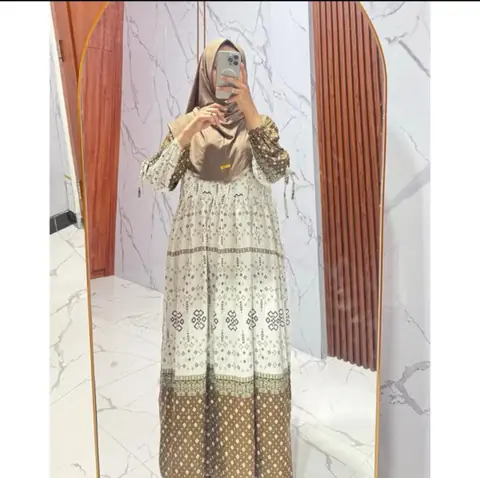 Khisna collection - New ready models terbaru cantik dan elegan Laura dres no hijab seragam ready tua muda masuk