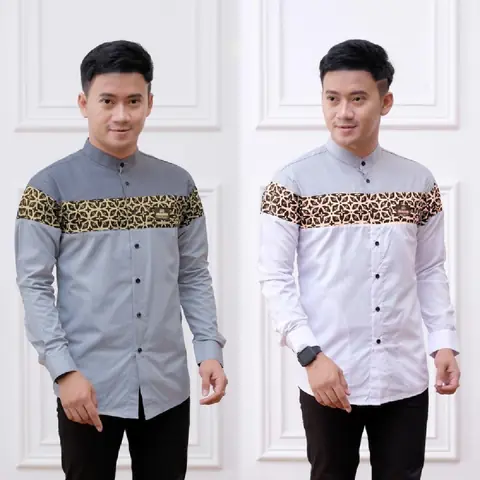 Batik Alfin - Baju koko pria dewasa Lengan panjang kombinasi Batik model terbaru bagus banget