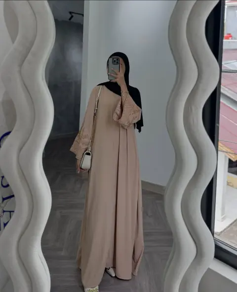 Khisna collection - New ready stook abaya giar nibras kesan lengan berbordir Busui bahan halus