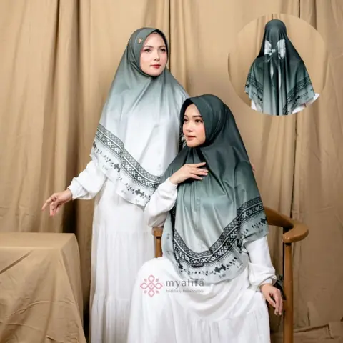 Myalifa Official Store - Hijab Instan Jumbo Sublim Motif Pita Pet Harra Syari Bergo Syari Bergo
