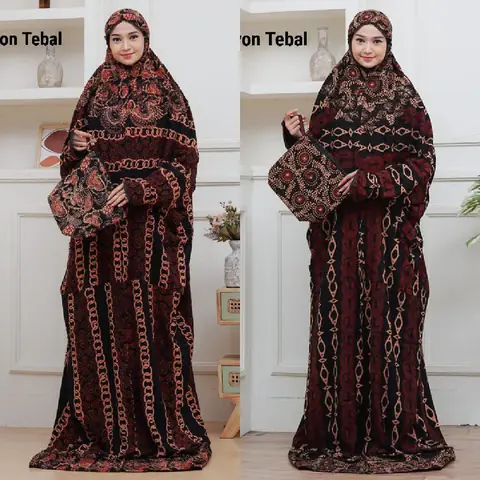 Batik Alfin - Mukena batik cap lajuran model kekinian terbaru mukena dewasa